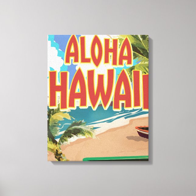 Aloha Hawaii Reiseposter Leinwanddruck (Vorderseite)