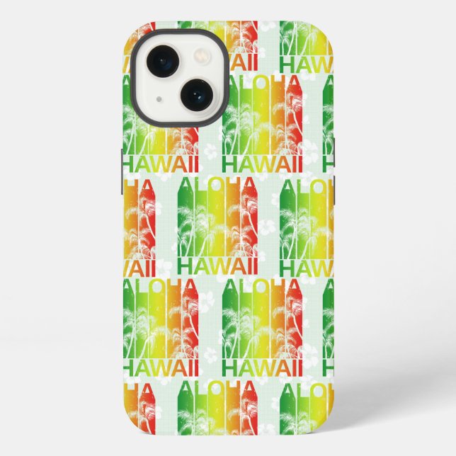 Aloha Hawaii Retro Sommer Floral iPhone Hülle (Rückseite)