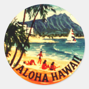 Aloha Hawaii Runder Aufkleber