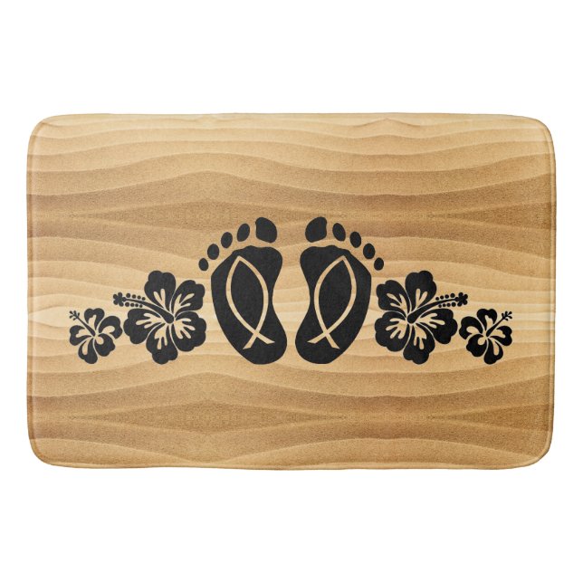 Aloha Hawaii Sandy Beach Bath Mat Badematte (Vorderseite)