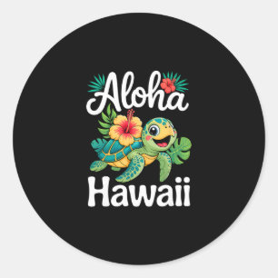 Aloha Hawaii-Schildkröte Hawaiianische Insel Kinde Runder Aufkleber