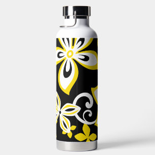 ALOHA HAWAII (SCHWARZ/GELB) WASSERFLASCHE TRINKFLASCHE