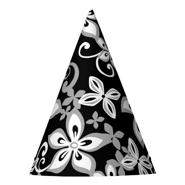 ALOHA HAWAII (SCHWARZ/GRAU) PARTY HAT PARTYHÜTCHEN (Vorderseite)
