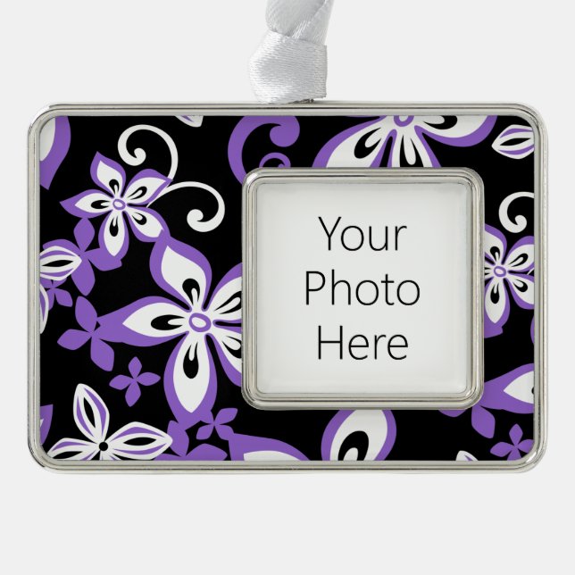 ALOHA HAWAII (SCHWARZ/LILA) Rahmen-Ornament SILBER (Vorderseite)