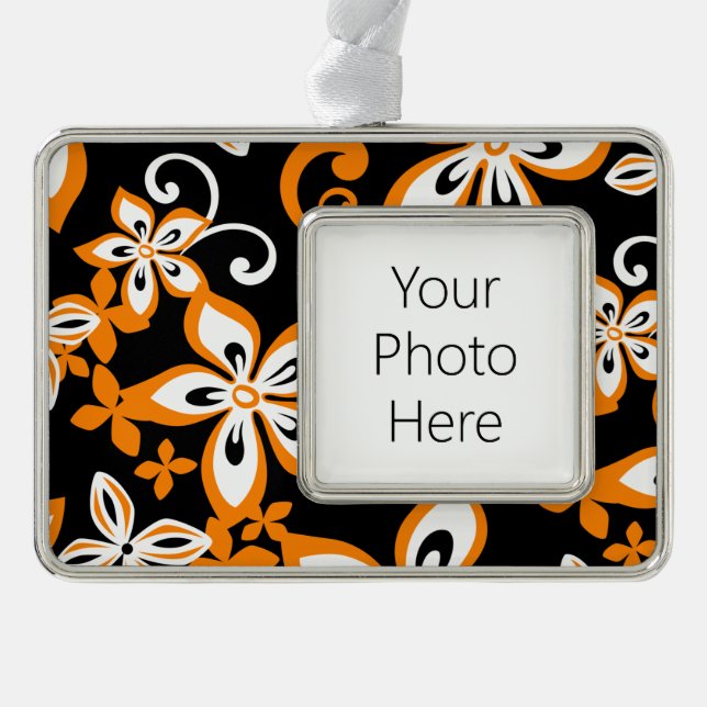 ALOHA HAWAII (SCHWARZ/ORANGE) Rahmen-Ornament SILBER (Vorderseite)