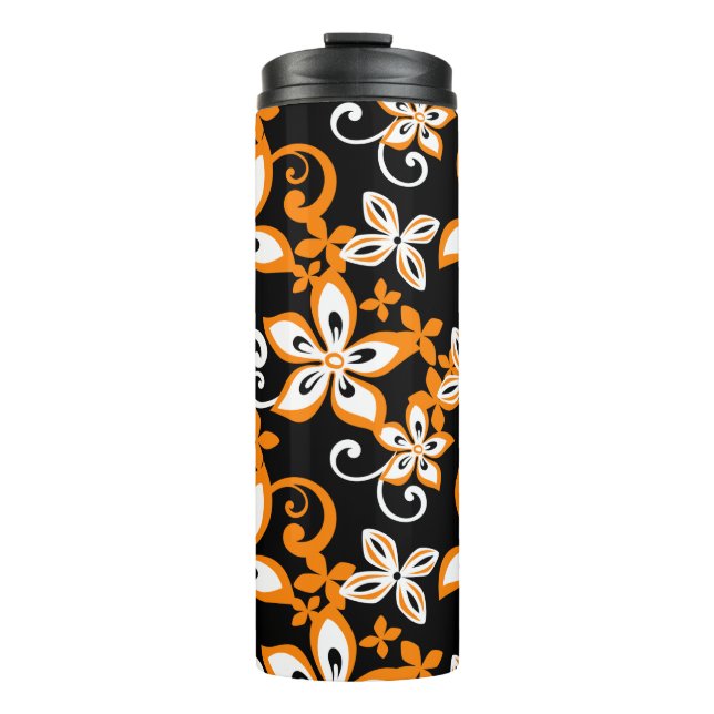 ALOHA HAWAII (SCHWARZ/ORANGE) THERMALTUMBLER THERMOSBECHER (Vorderseite)
