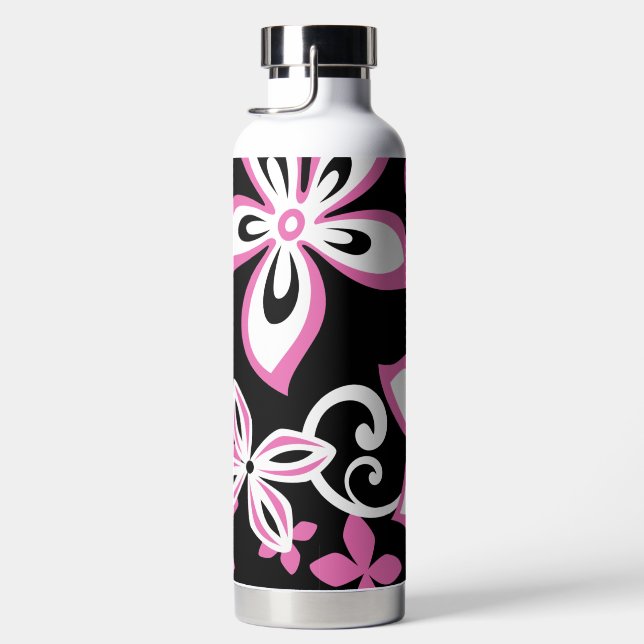 ALOHA HAWAII (SCHWARZ/PINK) WASSERFLASCHE TRINKFLASCHE (Rechts)