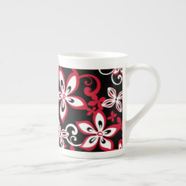 ALOHA HAWAII (SCHWARZ/ROT) KNOCHENCHINA TASSE
