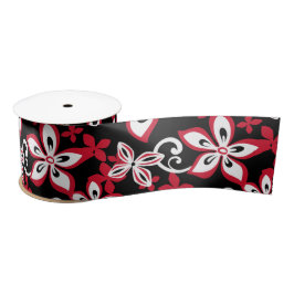 ALOHA HAWAII (SCHWARZ/ROT) SATINBAND
