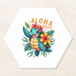 Aloha Hawaii Sea Turtle Girl Women (Hawaiisch-Shir Untersetzer