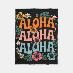 Aloha Hawaii Strand hawaiianische Insel Blumen Lua Fleecedecke