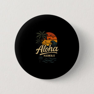 Aloha Hawaii Strand Sommer Surfen 70er Retro Button