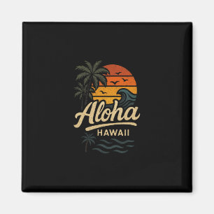 Aloha Hawaii Strand Sommer Surfen 70er Retro Magnet