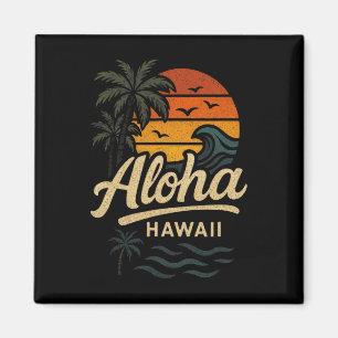 Aloha Hawaii Strand Sommer Surfen 70er Retro Magnet