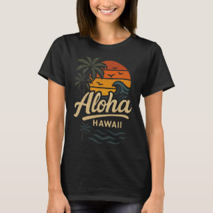 Aloha Hawaii Strand Sommer Surfen 70er Retro T-Shirt