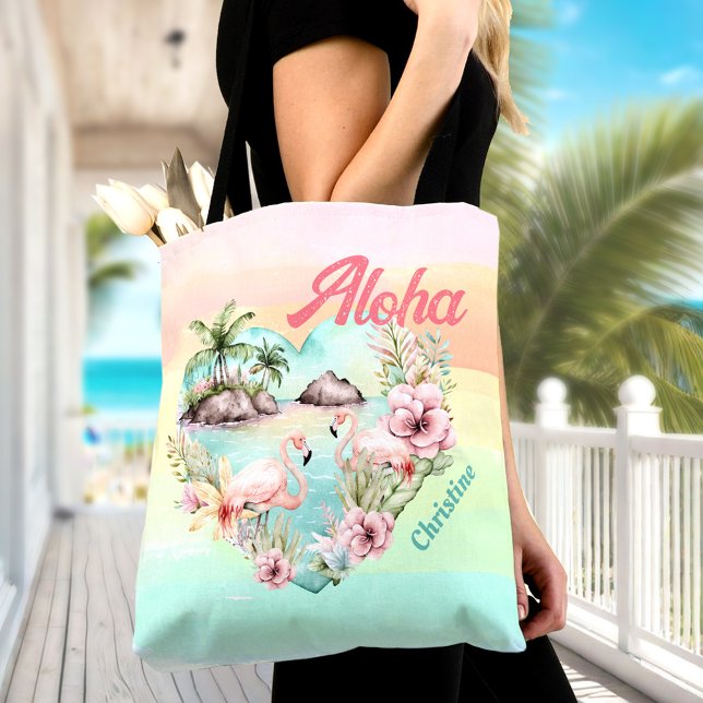 Aloha Hawaii Summer Flamingo Name Beach Tropical (Aloha Hawaii Summer Flamingo Name Beach Tropical Tote Bag)