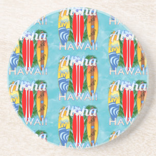 Aloha Hawaii Summer Surfboards Getränkeuntersetzer