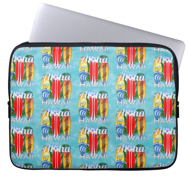 Aloha Hawaii Summer Surfboards Laptopschutzhülle (Vorderseite)