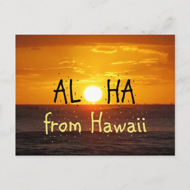 Aloha Hawaii Sunset Ocean 2 Postkarte (Vorderseite)