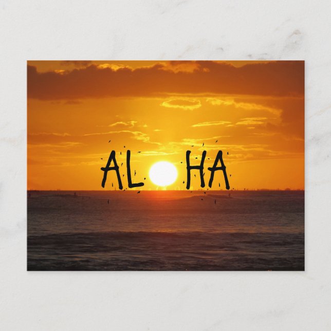 Aloha Hawaii Sunset Ocean Postkarte (Vorderseite)