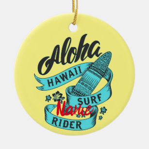 Aloha Hawaii Surf Rider Thunder_Cove Keramik Ornament