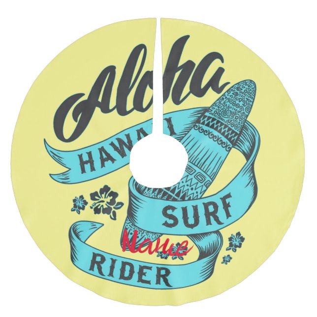 Aloha Hawaii Surf Rider Thunder_Cove Polyester Weihnachtsbaumdecke (Vorderseite)