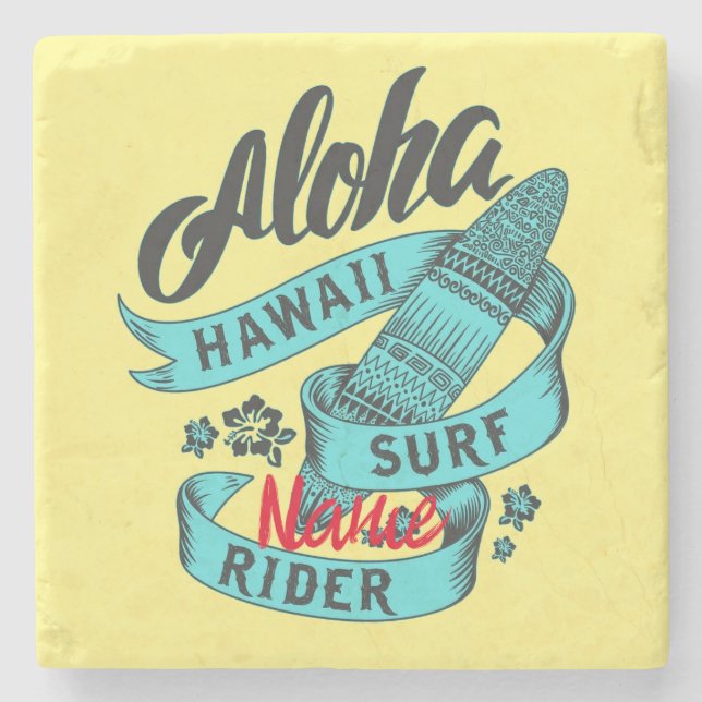 Aloha Hawaii Surf Rider Thunder_Cove Steinuntersetzer (Vorderseite)