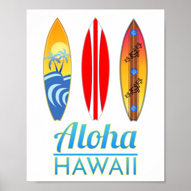 Aloha Hawaii Surfboards Poster (Vorne)