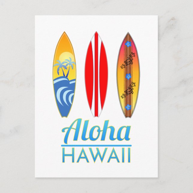 Aloha Hawaii Surfboards Postkarte (Vorderseite)