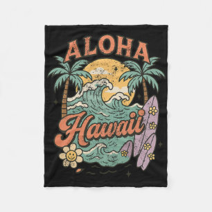 Aloha Hawaii Surfdessign Tropicaler Sommer Fleecedecke