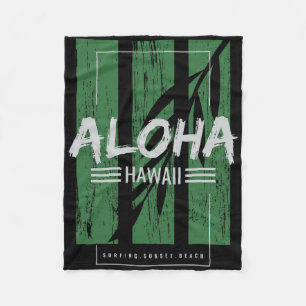 Aloha Hawaii Surfen Sunset Beach  Fleecedecke
