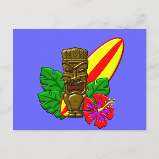 Aloha Hawaii Surfer Postkarte (Vorderseite)
