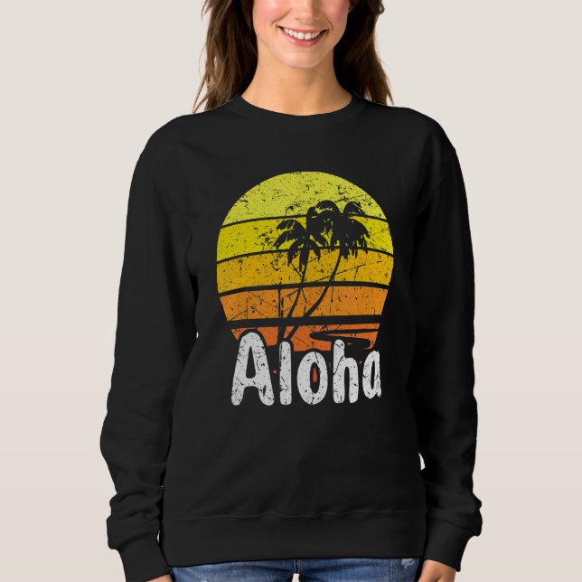 Aloha Hawaii Surfing Retro Sunset 2 Sweatshirt (Vorderseite)