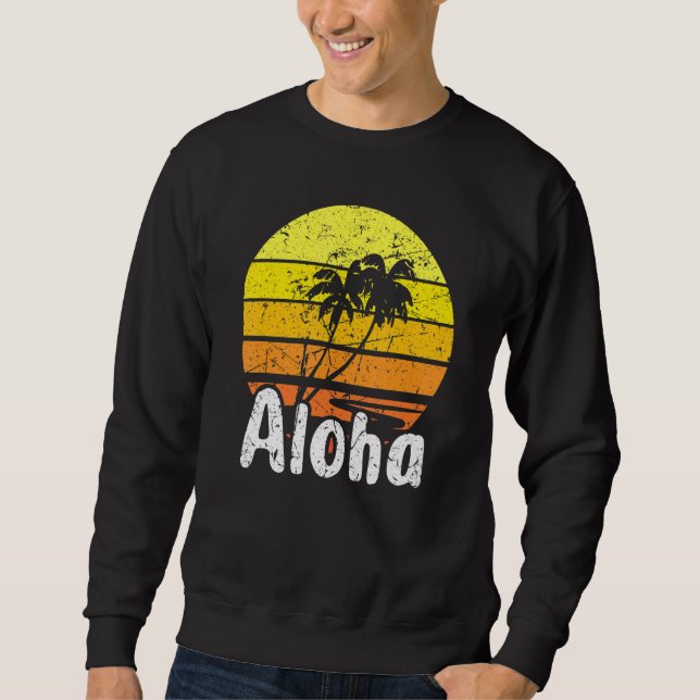 Aloha Hawaii Surfing Retro Sunset 2 Sweatshirt (Vorderseite)