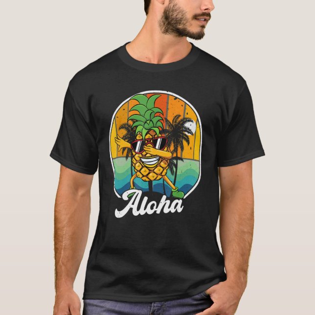 Aloha Hawaii T-Shirt Hawaiian Kids Boy Men Dabbing (Vorderseite)