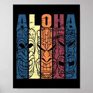 Aloha Hawaii Thema Urlaub Vintage Tiki Drei Poster