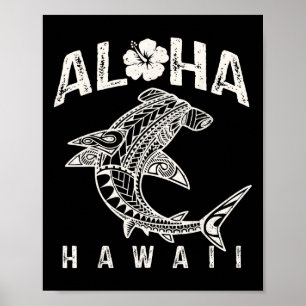 Aloha Hawaii Tril Shark Polynesisch Hawaiianischer Poster