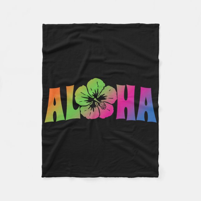 Aloha Hawaii Trip Summer Vacation Women Girls Beac Fleecedecke (Vorderseite)