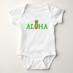 ALOHA Hawaii Tropeninsel Hawaiischer Ananas Baby Strampler