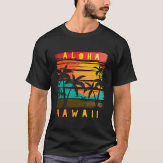Aloha Hawaii Tropical Beach Paradise Vintag Sunse T-Shirt