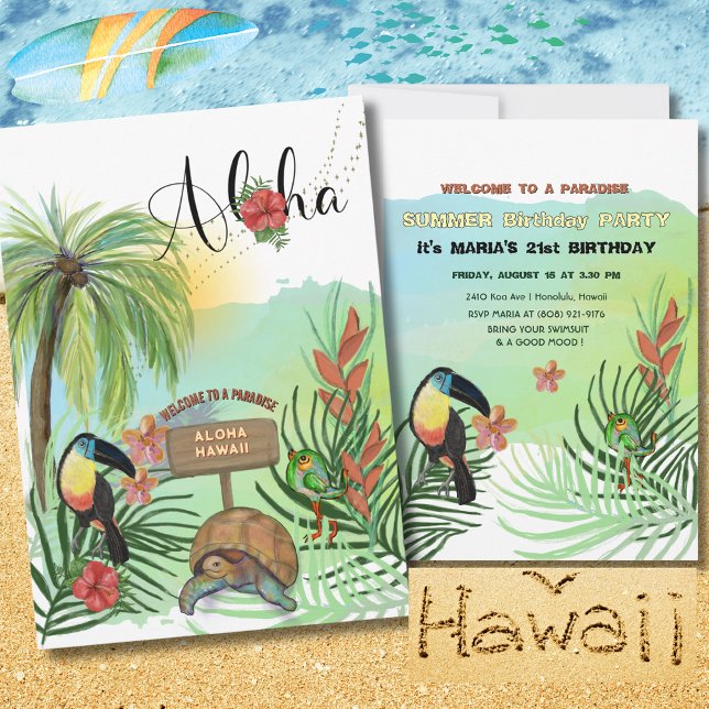 Aloha Hawaii Tropical Paradise Einladung (Aloha Hawaii Tropical Paradise Invitation )