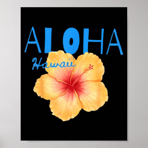 Aloha Hawaii tropische Blume Strand Sommerferien Poster