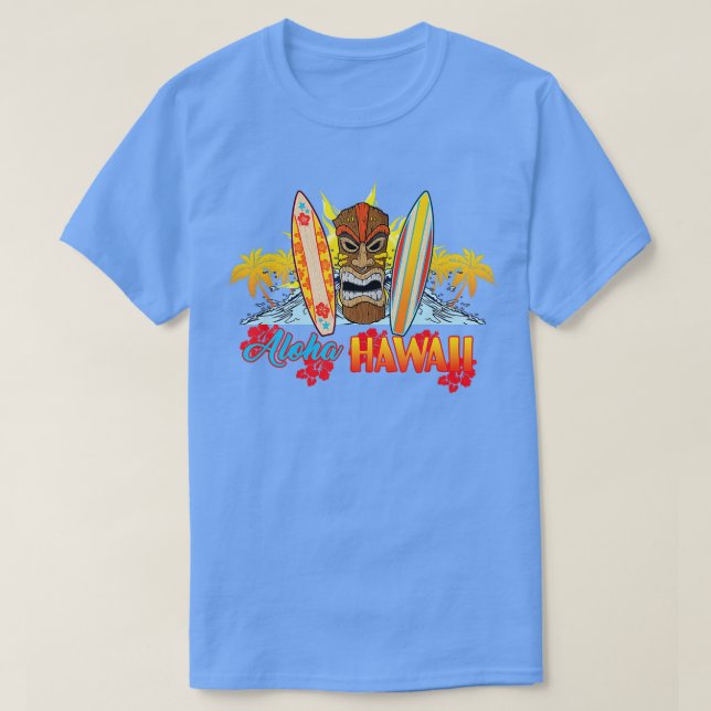 AlOHA Hawaii Tshirt von der Insel Feel the Tiki (Design vorne)