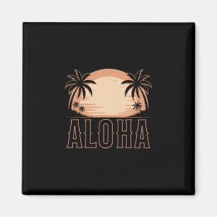 Aloha Hawaii Urlaub Retro Sonnenuntergang Frauen M Magnet