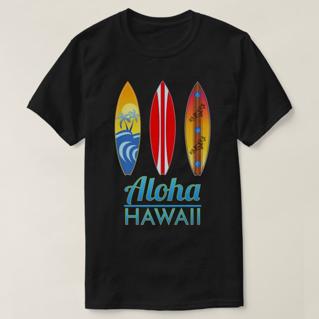 Aloha Hawaii Vintag Retro Surfboards Surfing765 T-Shirt (Design vorne)