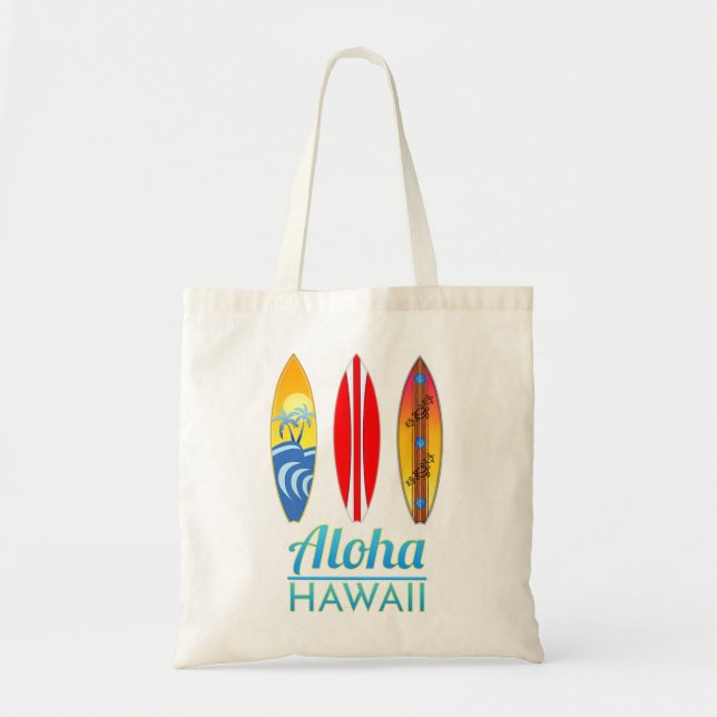 Aloha Hawaii Vintag Retro Surfboards Surfing765 Tragetasche (Vorne)