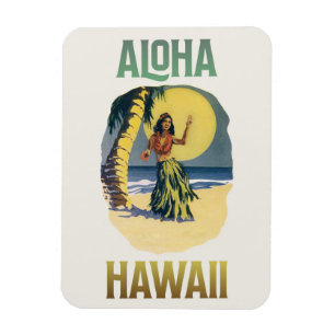 Aloha Hawaii Vintage Hula Mädchen Magnet