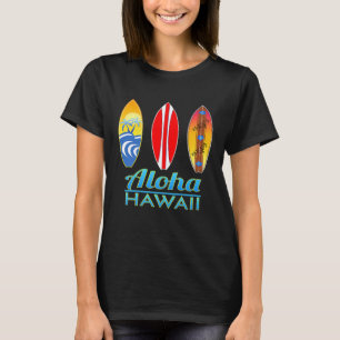 Aloha Hawaii Vintage Retro Surfboards Surfen T Sh T-Shirt