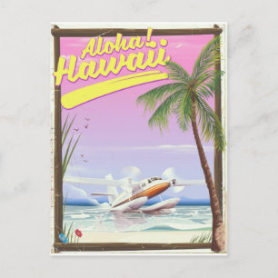Aloha! Hawaii Vintages Reiseplakat Postkarte