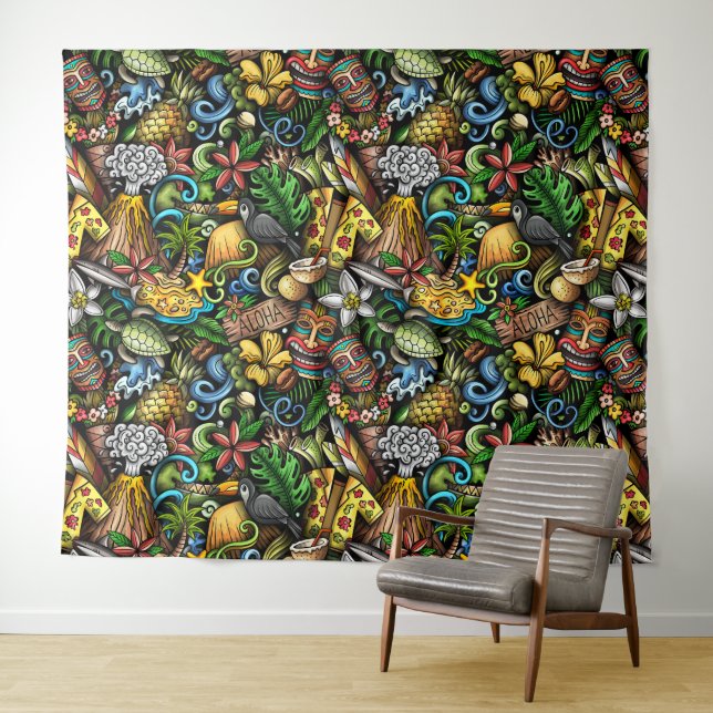 Aloha Hawaii Wandteppich (Beispiel (Horizontal))